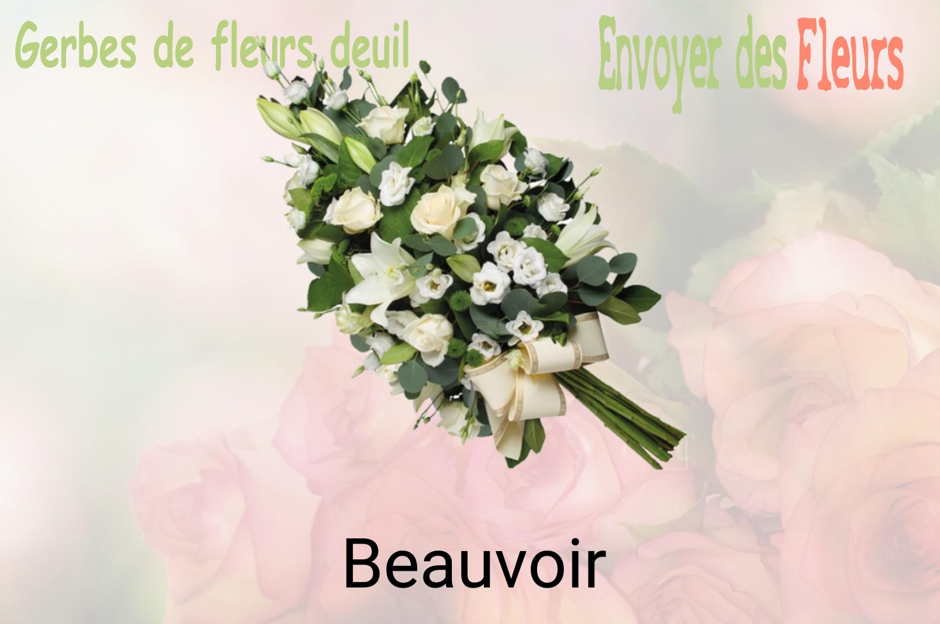 Gerbe de fleurs de deuil livrée à Beauvoir